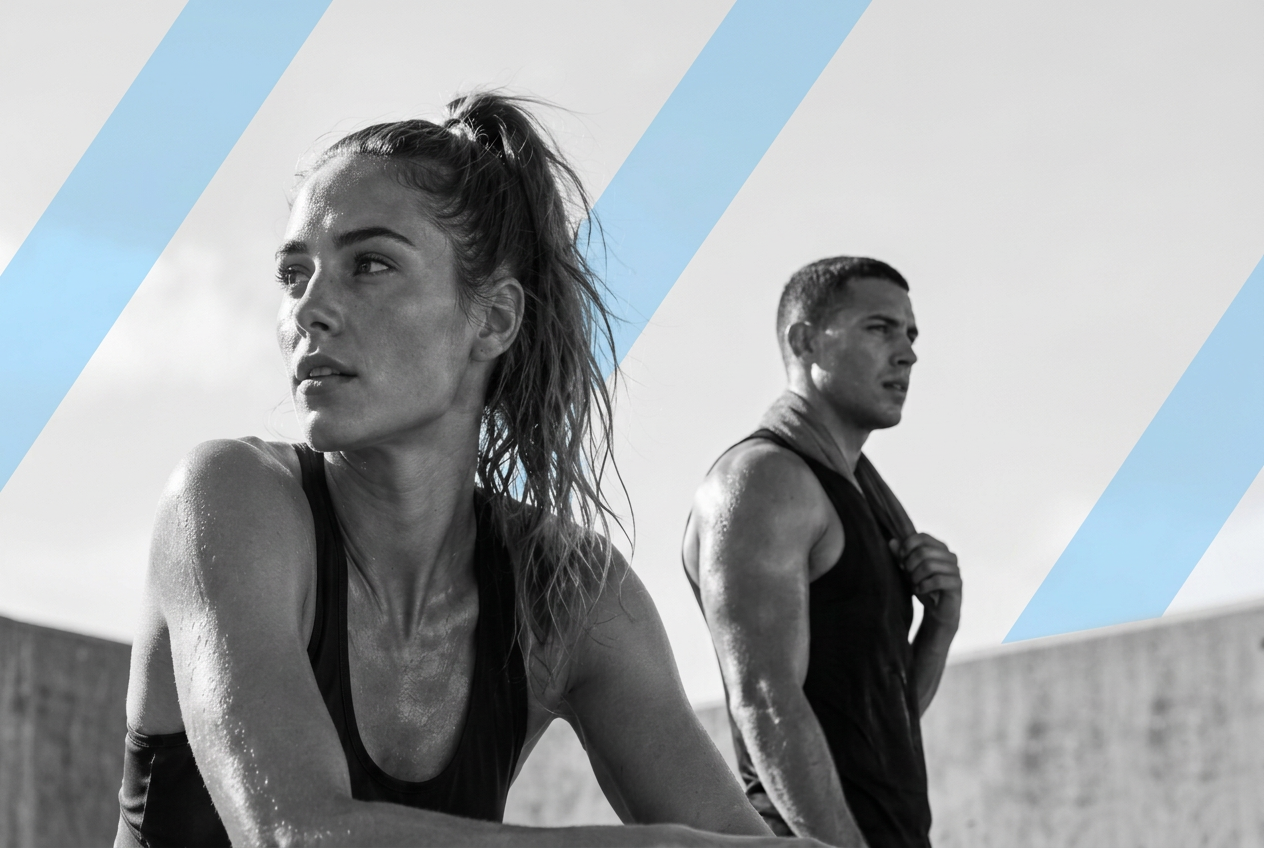Athletin und Athlet nach dem Training